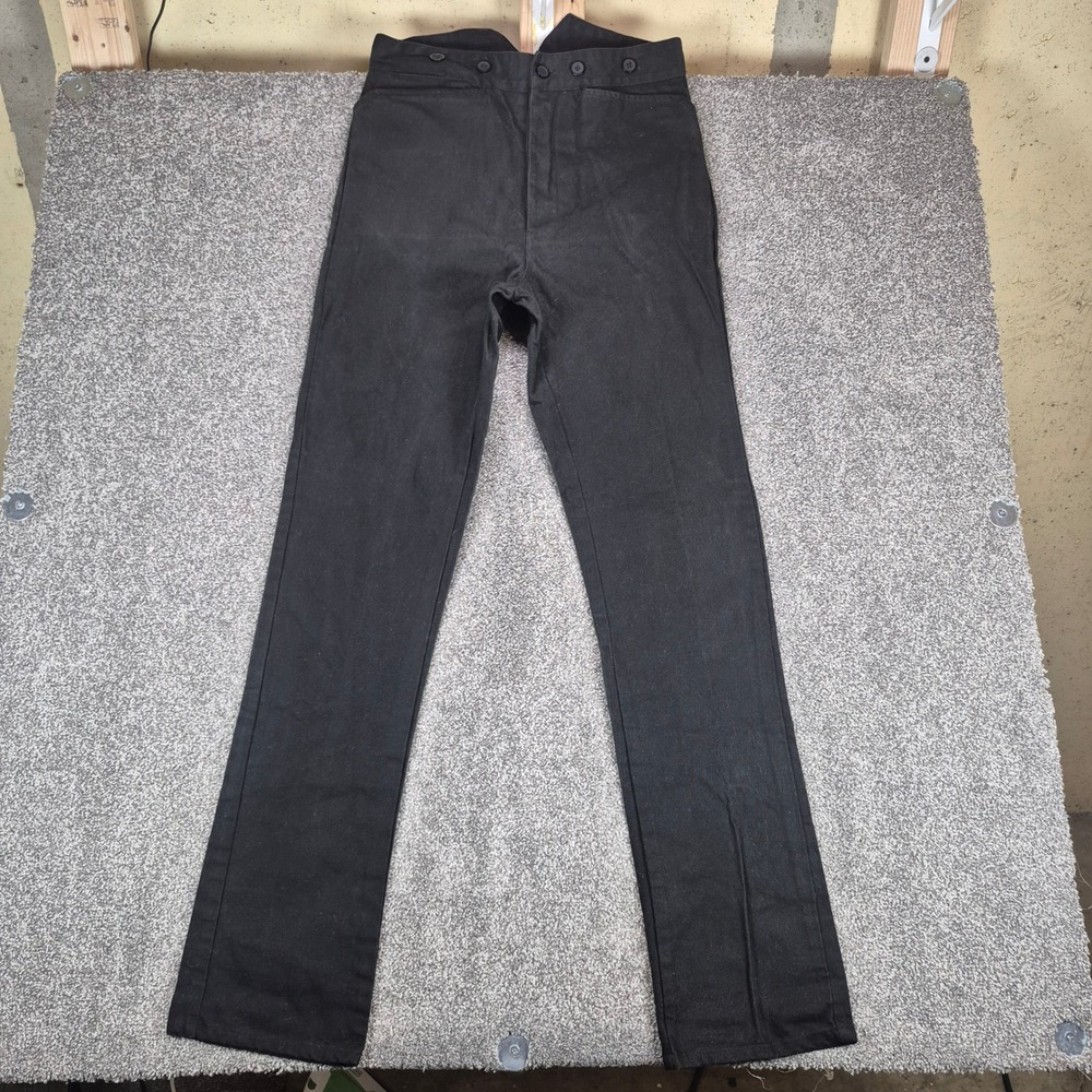Frontier Classics Pants Mens 34 Black Old West Cinch Back Suspender Buttons
